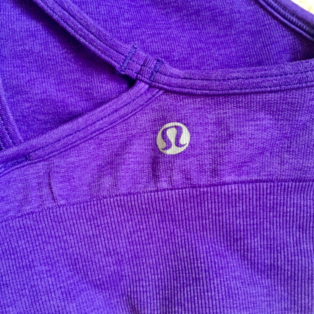 Lululemon Purple Seamless Strappy Back Sports Bra Top Women's - Picture 2 of 4